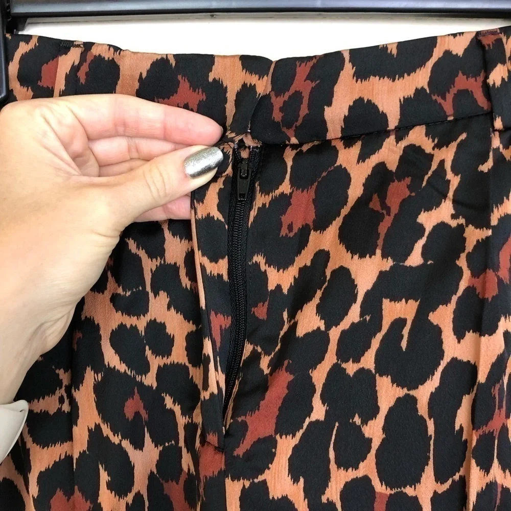 New J. Crew High-rise Wide-leg Trouser in Leopard